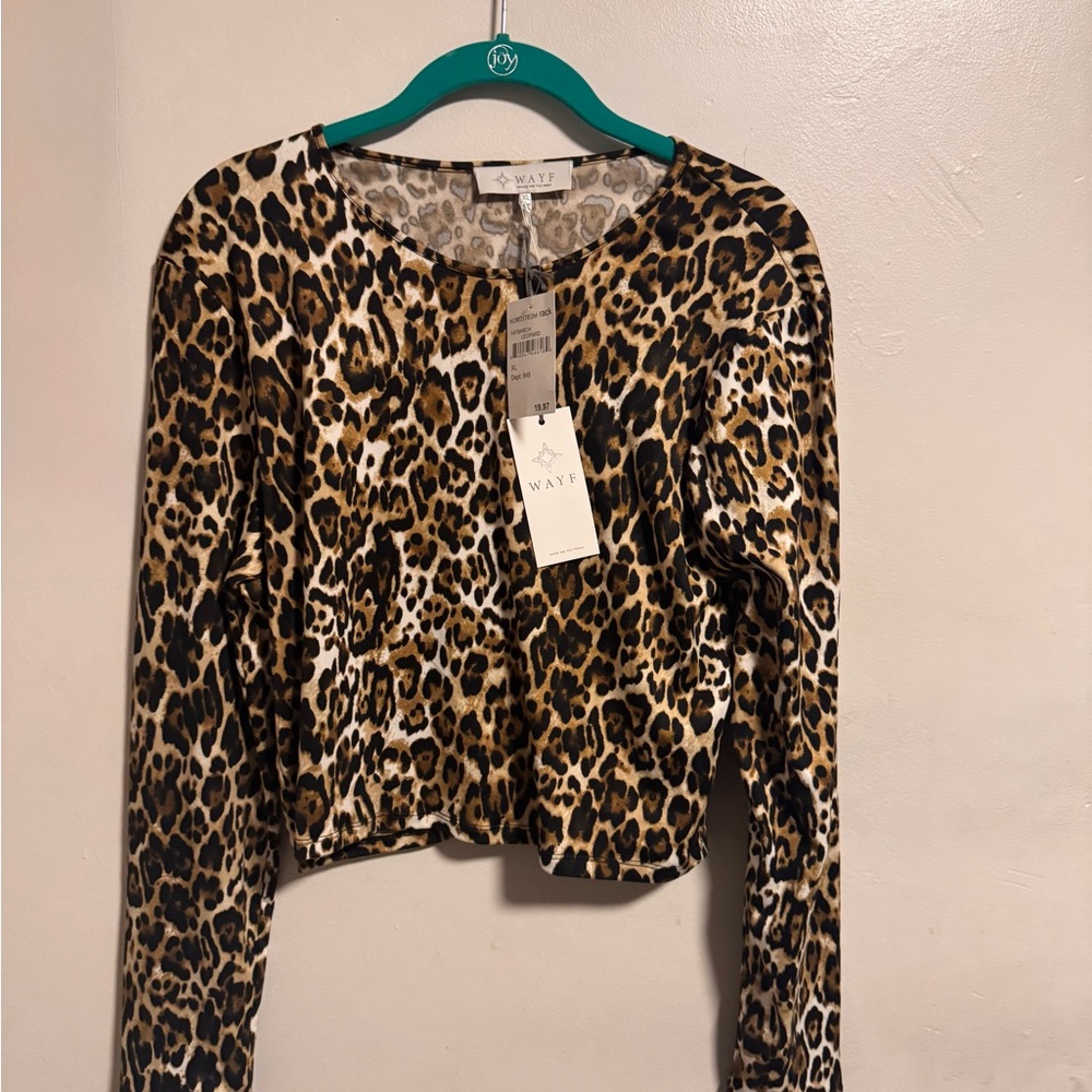 Wayf Animal Print Long Sleeve Top